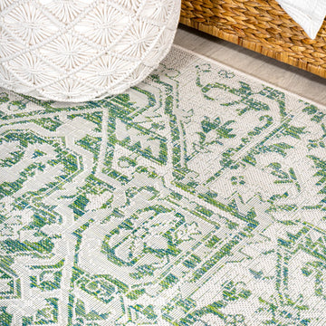 Estrella Bohemian Medallion Textured Weave Indoor/outdoor Runner Rug